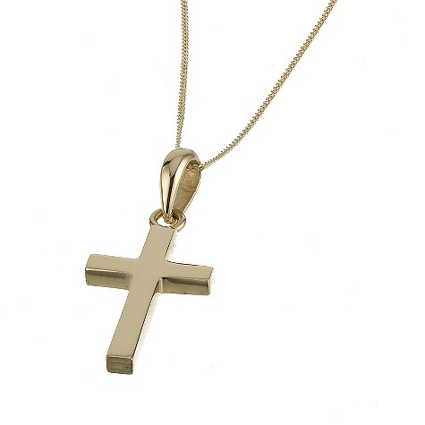 Unbranded Yellow gold plain chunky cross