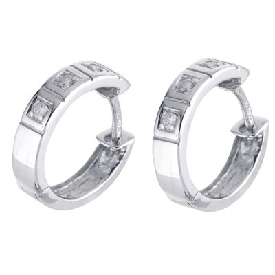 9ct white gold diamond earrings