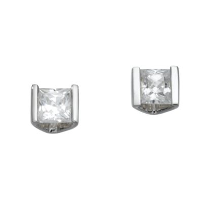 9ct white gold cubic zirconia stud earrings - Product number 4602234