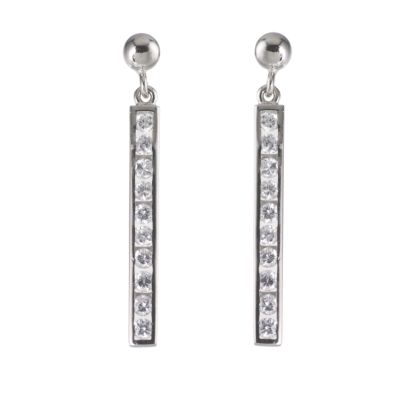 9ct white gold cubic zirconia drop earrings - Product number 4602285