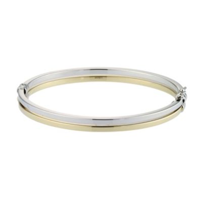 9ct Gold Double Bar Hinged Bangle