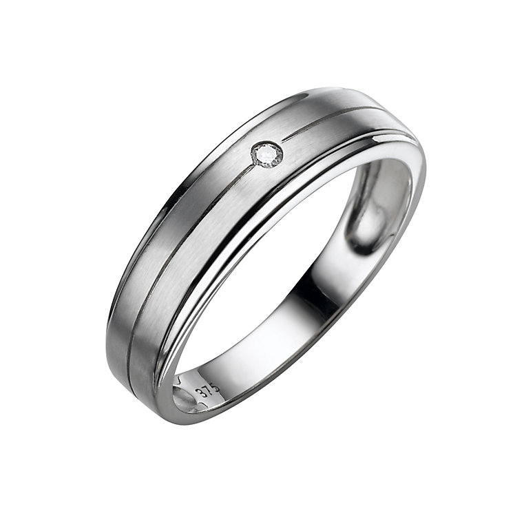 Men's 9ct white gold diamond ring - Product number 4607694