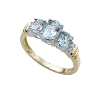 9ct gold blue topaz and diamond ring - Product number 4611489