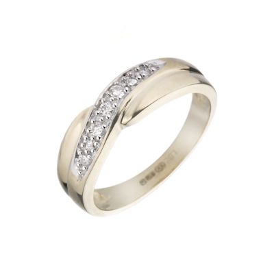 9ct gold Diamond Cross-over Ring