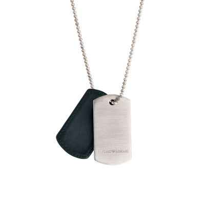 Emporio Armani men's sterling silver dog tag necklace - Product number 4636287