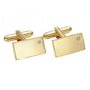 Classic Collection Gold-Coloured Crystal Cufflinks