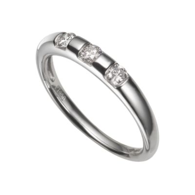 Ladies' platinum three-stone diamond wedding ring - Product number 4644980
