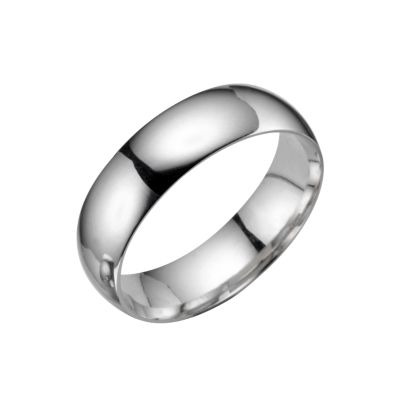 18ct white gold extra heavy 6mm court ring