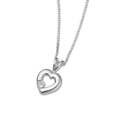 Sterling silver cubic zirconia heart pendant - Product number 4653181