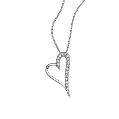 Sterling silver cubic zirconia heart pendant - Product number 4653203
