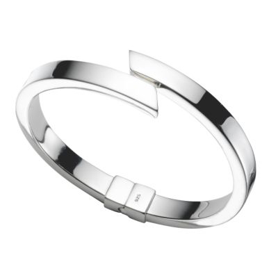 Sterling silver crossover hinged bangle - Product number 4653629