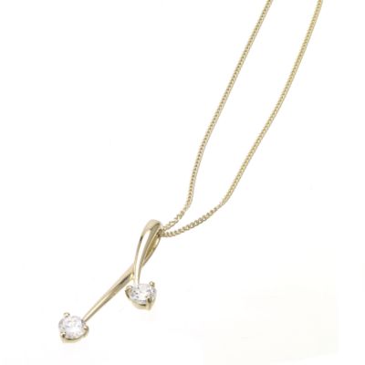 9ct gold Cubic Zirconia Wrapover Pendant