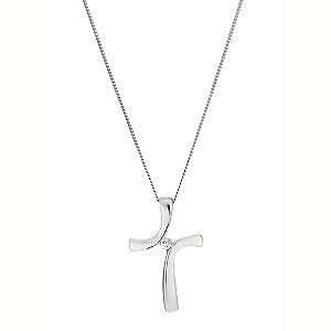 9ct White Gold Cubic Zirconia Cross9ct White Gold Cubic Zirconia Cross