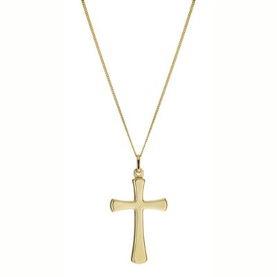 H Samuel 9ct Gold Polished Cross Pendant