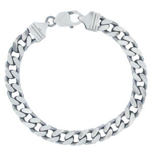 Men's Silver Gunmetal Curb Bracelet