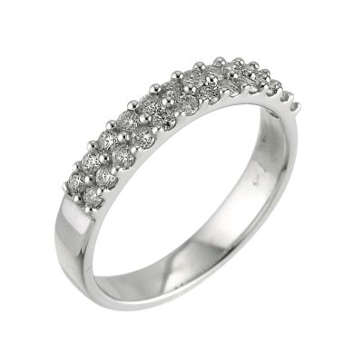18ct white gold half carat diamond set ring