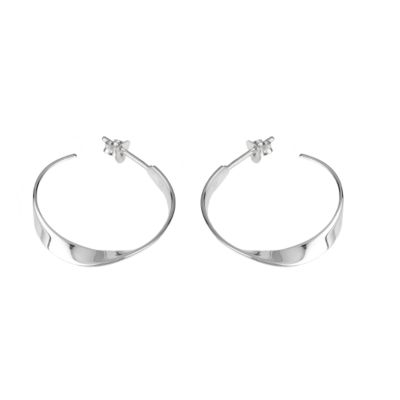 H Samuel Sterling Silver Small Hoop Twist Earrings