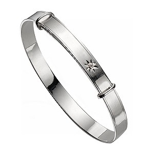Childand#39;s Silver Expander Bangle With Diamond