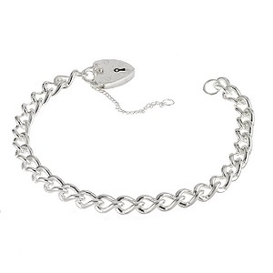 Sterling Silver X-L Curb Charm Bracelet