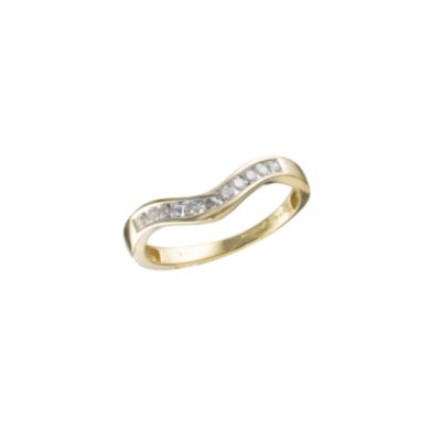 18ct Gold 1/5 Carat Diamond Wishbone Ring