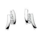 9ct white gold cubic zirconia stud earrings