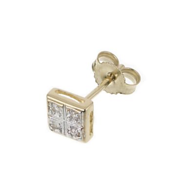 9ct two tone gold single diamond earring - Product number 4671341