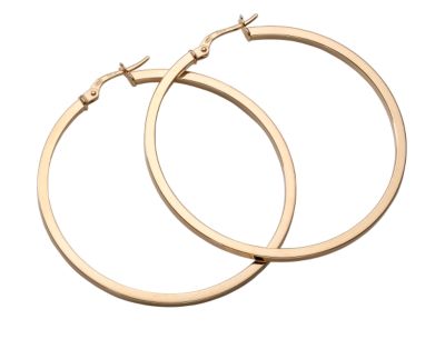 9ct gold 40mm square edge hoop earrings - Product number 4671414