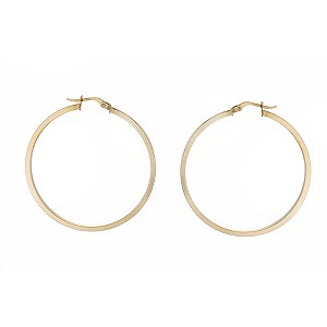 9ct gold Large Square Tube Creole Earrings