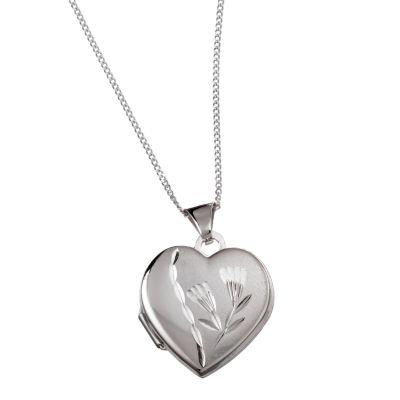 9ct White Gold Heart Locket