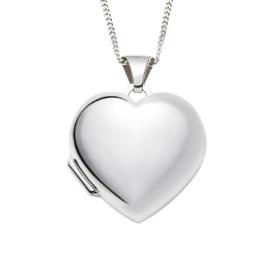 9ct white gold heart locket necklace - Product number 4672240