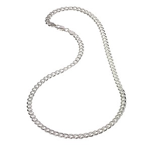 20 Menand#39;s Silver Curb Necklace