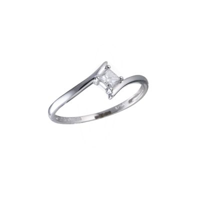 18ct White Gold 0.15pt Princess Cut Diamond Ring - Product number 4679377