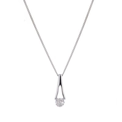 9ct White Gold Diamond Pendant - Product number 4680758