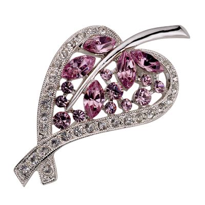 Purple Crystal Leaf Brooch - Product number 4686233