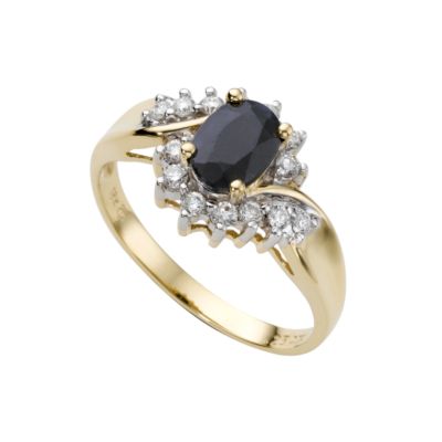 18ct gold sapphire and diamond quarter carat ring - Product number 4688465