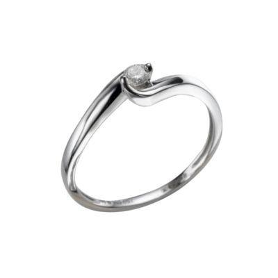18ct white gold diamond solitaire ring