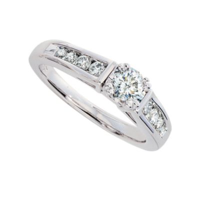 18ct white gold half carat diamond solitaire ring