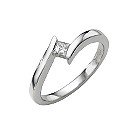 18ct white gold fifteen point princess cut diamond ring