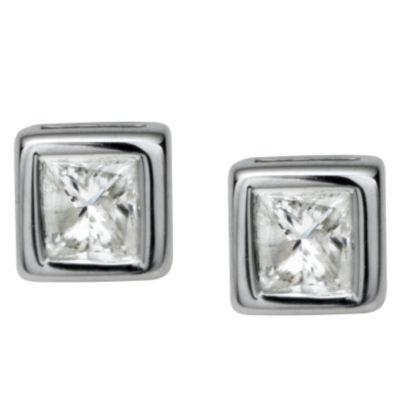 9ct white gold quarter carat diamond solitaire earrings - Product number 4695801