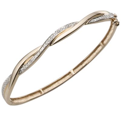 9ct gold half carat diamond bangle - Product number 4696018