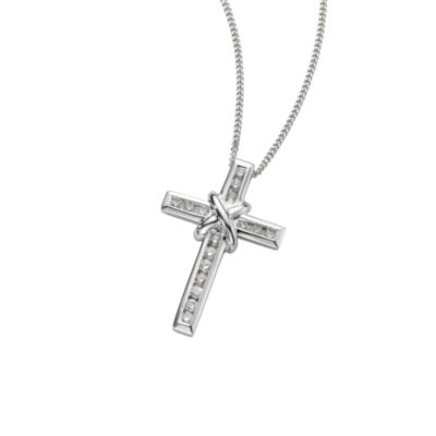 9ct white gold fifth carat diamond pendant - Product number 4696247