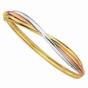 Unbranded 9ct Three Tone Gold Russian Bangle