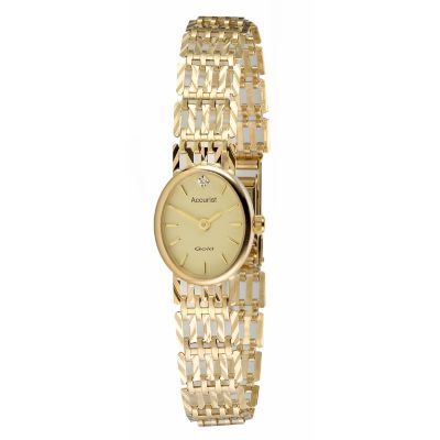 Accurist Ladiesand#39; 9ct Gold Diamond-Set Watch