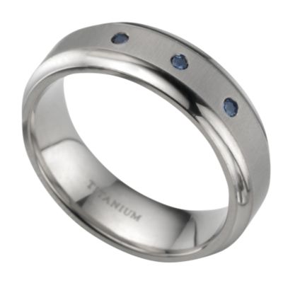 Men's titanium sapphire ring - Product number 4709810