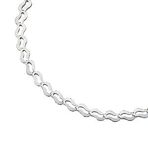 9ct White Gold 17"" Double Wave Necklace