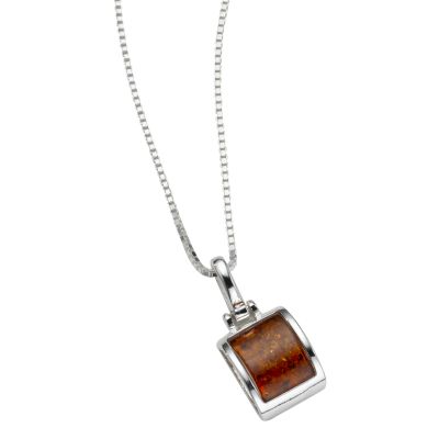 Sterling silver amber pendant