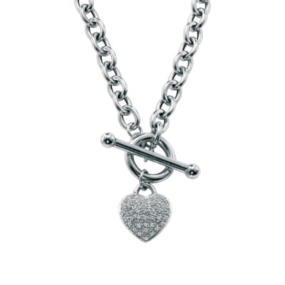 9ct white gold quarter carat diamond heart bracelet - Product number 4722590