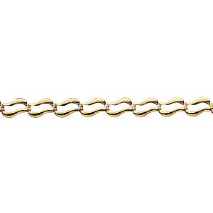 9ct Gold 7.25"" Double Wave Bracelet