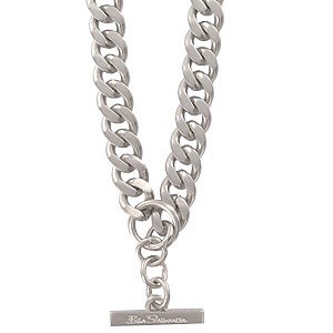 Brushed Curb T-Bar Necklace