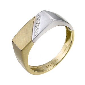 H Samuel 9ct Yellow And White Gold Diamond Ring
